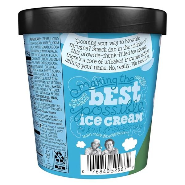 Ben & Jerry's Ice Cream Brownie Batter Core Non-GMO 16 oz - Image 3