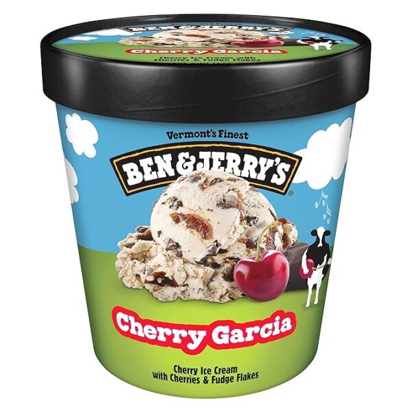 Ben & Jerry's Cherry Garcia Ice Cream Pint Non-GMO 16 oz - Image 4