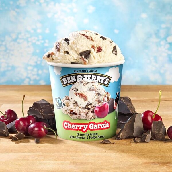 Ben & Jerry's Cherry Garcia Ice Cream Pint Non-GMO 16 oz - Image 2