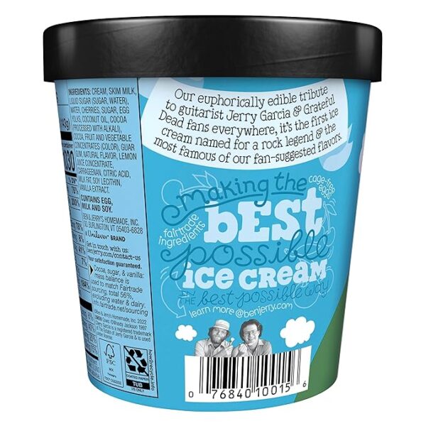 Ben & Jerry's Cherry Garcia Ice Cream Pint Non-GMO 16 oz - Image 3