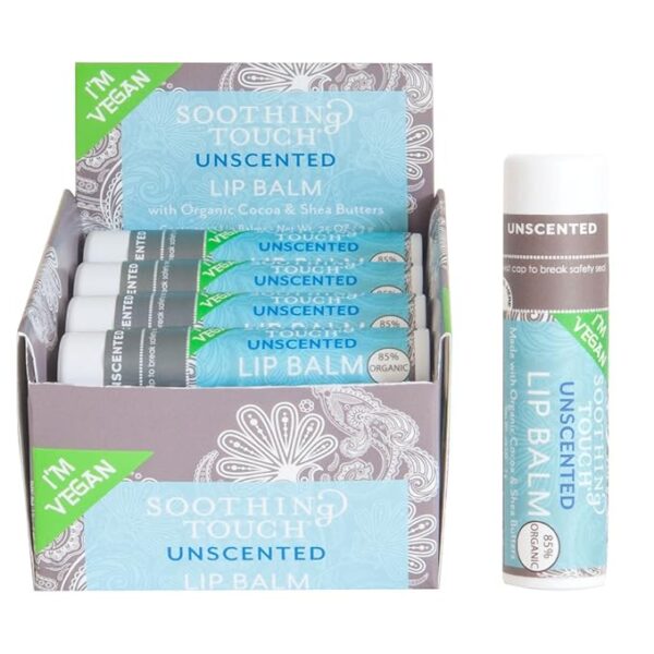 Soothing Touch Unscented Vegan Lip Balm, 0.25 Ounce - 12 per case