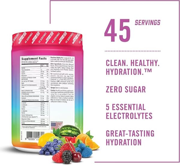 BioSteel Zero Sugar Hydration Mix – Rainbow Twist, 45 Servings - Image 6