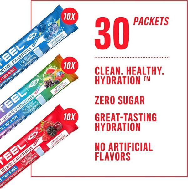 BioSteel Electrolyte Powder Pack – 30 Hydration Packets, 3 Flavors - Image 2